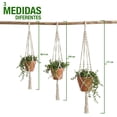 thumbnail image 3 of Set de 3 Piezas Maceteros Colgantes de Macramé Tejidos a Mano con Ganchos, Soporte para Plantas Colgantes de Interior y Exterior, Decoración Bohemia para el Hogar y Jardín, Marfil, 3 of 4