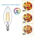 thumbnail image 3 of E14 led candle bulb ses filament small edison screw lamp warm white 2700k 6-pack, 3 of 5