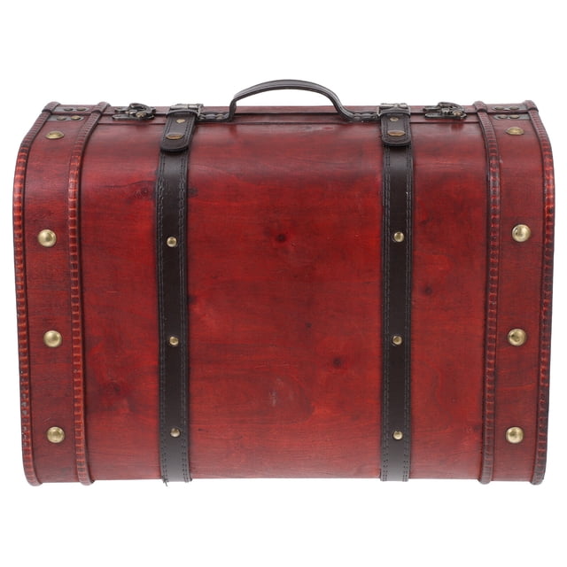 Weiweiguan 1Pc Wooden Suitcase Packing Storage Box Storage Container Wooden Storage Case