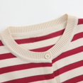 thumbnail image 5 of Wang6 Women Lightweight Oversize Cardigans Sweaters Trendy Long Sleeve Button down Knit Sweater Fall Crew Neck Striped Printed Knitted Outwear Tops Red XL, 5 of 7