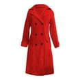 thumbnail image 5 of Women's Elegant Business Wool Coat Double Breasted Winter Long Trench Coats 2025 Trendy Long Sleeve Outerwear, 5 of 8