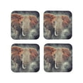 thumbnail image 2 of Balery 4 Pcs Elephant In Smokeleather Coasters Set, Drink Table Cup Coasters For Living Room Kitchen Coffee Decor, 2 of 9