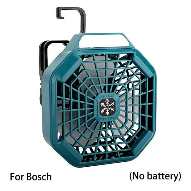 Ventilador de Acampar Inalámbrico para Makita/Bosch/Dewalt/Milwaukee/Black Decker/Craftsman Ventilador de Batería de 14.4-18V con Luz LED Control Remoto para Acampar, Emergencia y Lugar de Trabajo
