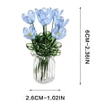 thumbnail image 3 of Handmade Lampwork Tiny Glass Flowers, Mini Glass Flowers in Vase, Unique Collectible Art Gift, Tiny Glass Flowers in Vase with Stems for Mother's Day, Office, Home(Blue), 3 of 7