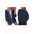 thumbnail image 3 of Women'S Fall Fashion: Front-Open Long-Sleeved Knitted Cardigan Sweater Dark Blue S, 3 of 6
