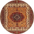 thumbnail image 1 of Ahgly Company Indoor Round Abstract Saffron Red Abstract Area Rugs, 5' Round, 1 of 6