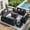 Black, variant on Aoxun 7 Piece Patio Furniture Set Wicker Rattan Patio Sectional Sofa Set Outdoor Seating Furniture with Thickened Cushion, Black