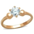 thumbnail image 1 of Alamode TK1596-8 Bague en Acier Inoxydable Or Rose pour Femmes avec Grade AAA CZ en Transparent - Taille 8, 1 of 1