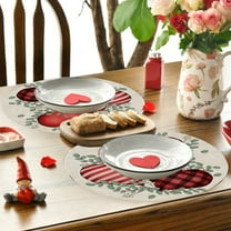 Upgraded Round Placemat Valentine Round Placemat A 14.17×14.17in Valentine's Day Gifts