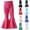 Hot Pink, variant on Gunia Little Girls Leggings Flared With Ruffle Hem Stretchy Wide Leg Pants Kids Comfortable Playwear Casual Outfits 18M-6Y