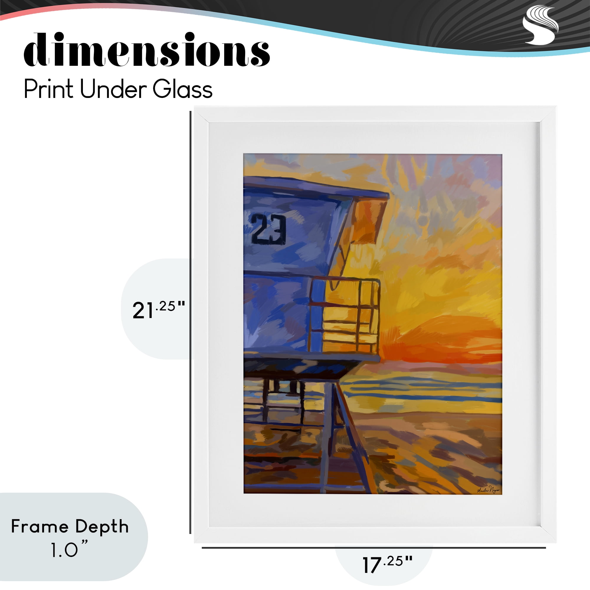 Stupell Industries Lifeguard Stand Sunset White Framed Print Under Glass, design by Amelia Noyes