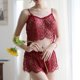 thumbnail image 2 of Gibobby Ropa de dormir para mujer con encaje Día de San Valentín Ropa interior sexy con cordones en la espalda abierta para mujer Camisón sexy con correa hueca Ropa (Rojo,Talla única), 2 of 5
