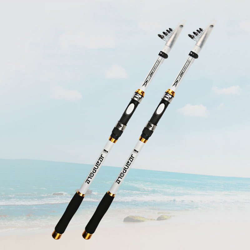 hard glass fiber telescopic fishing rod sea travel spinning pole fishing tooD$N 