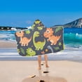 thumbnail image 5 of Cute Dinosaur and Leaf Toddler Hooded Beach Towel 24" x 50" Kids Bath Towels Soft Quick Dry for Swim Pool Boys Girls, 5 of 7