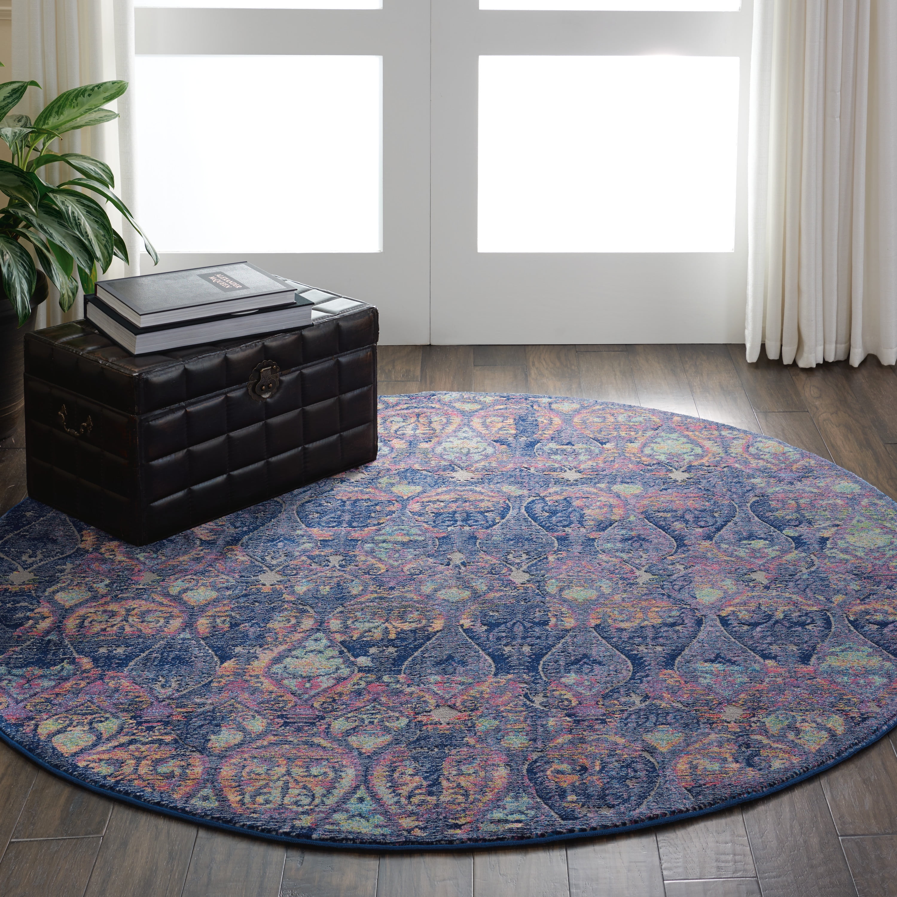 Nourison Global Vintage Moroccan Ombre Navy/Multicolor Area Rug