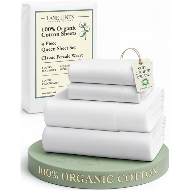 Juego de Ropa de Cama LANE LINEN Queen 100% Algodón Orgánico