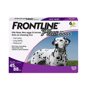 FRONTLINE Plus for Large Dogs (45-88 lbs) Flea and Tick Treatment, 6 Doses