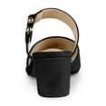 thumbnail image 3 of BLISSFUL STEP Women's Pointy Toe Block Heel Dress Mules Pumps Black 5, 3 of 8