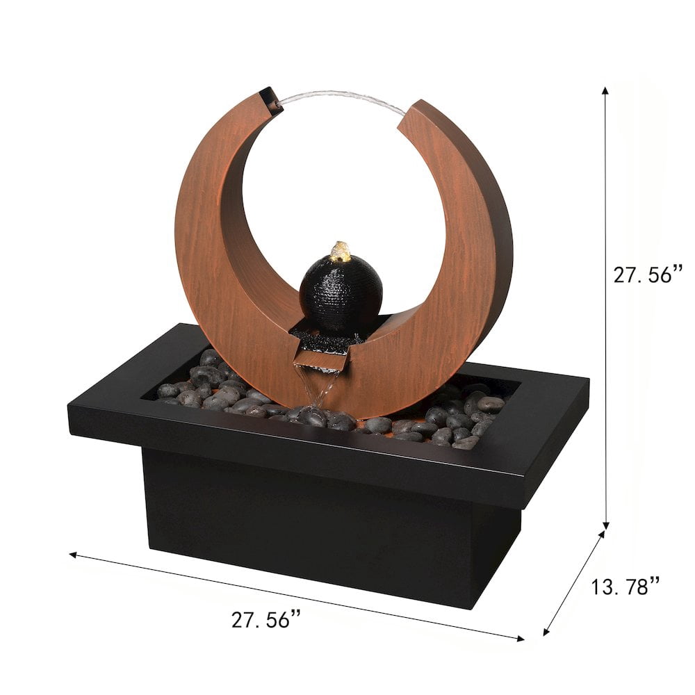 Metal Fountain - Rusty Top with Black Basin