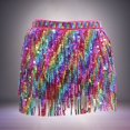 thumbnail image 2 of Angala Carnival Performance Clothing Colorful Fringed Waist Towel Belly Dance Sequined Fringed Towel Performance Clothing Dance Skirt. Beautiful Stylish Women's Skirt, 2 of 3