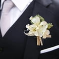 thumbnail image 4 of Bride and Groom Boutonniere Bridesmaid and Groomsmen Corsage Rose Boutonniere, 4 of 7