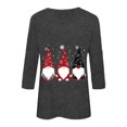 thumbnail image 4 of larppty Christmas 3/4 Sleeve Shirts for Women Funny Gnome Print Womens Christmas Holiday Tshirts Clothes Tops (Dark Gray, XL), 4 of 4