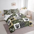 thumbnail image 3 of Erosebridal Wild Animal Bear Bedding Full Size,Camouflage Print Comforter Sets with Sheets,Geometric Patchwork Plaid Bedding Sets Full Size,Microfiber Bedroom Decor,7 Pieces, 3 of 6