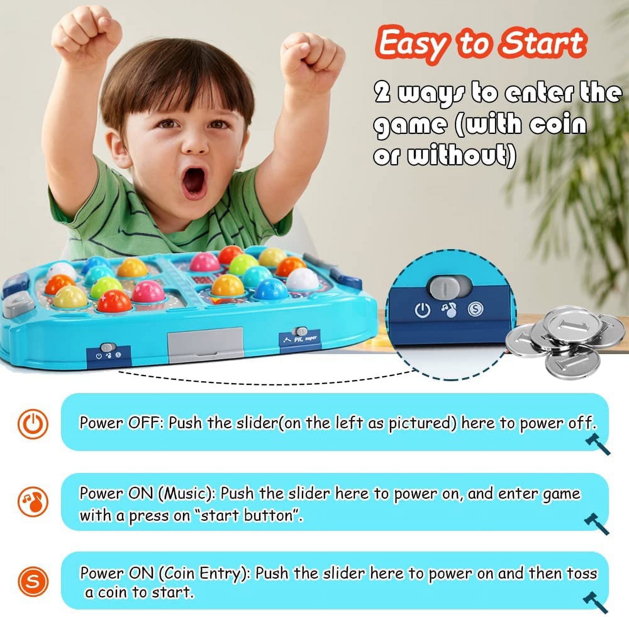 Pounding Toy,Toys for 5 Year Old Boys,Hammer Toy,Interactive Educational Toys,Early Developmental Toys for Kids, PK Mode for 2 Kids,Large Size, with Light and Sound