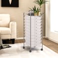 thumbnail image 2 of Costway 10 Drawer Rolling Storage Cart Scrapbook Paper Office School Organizer Clear, 2 of 10