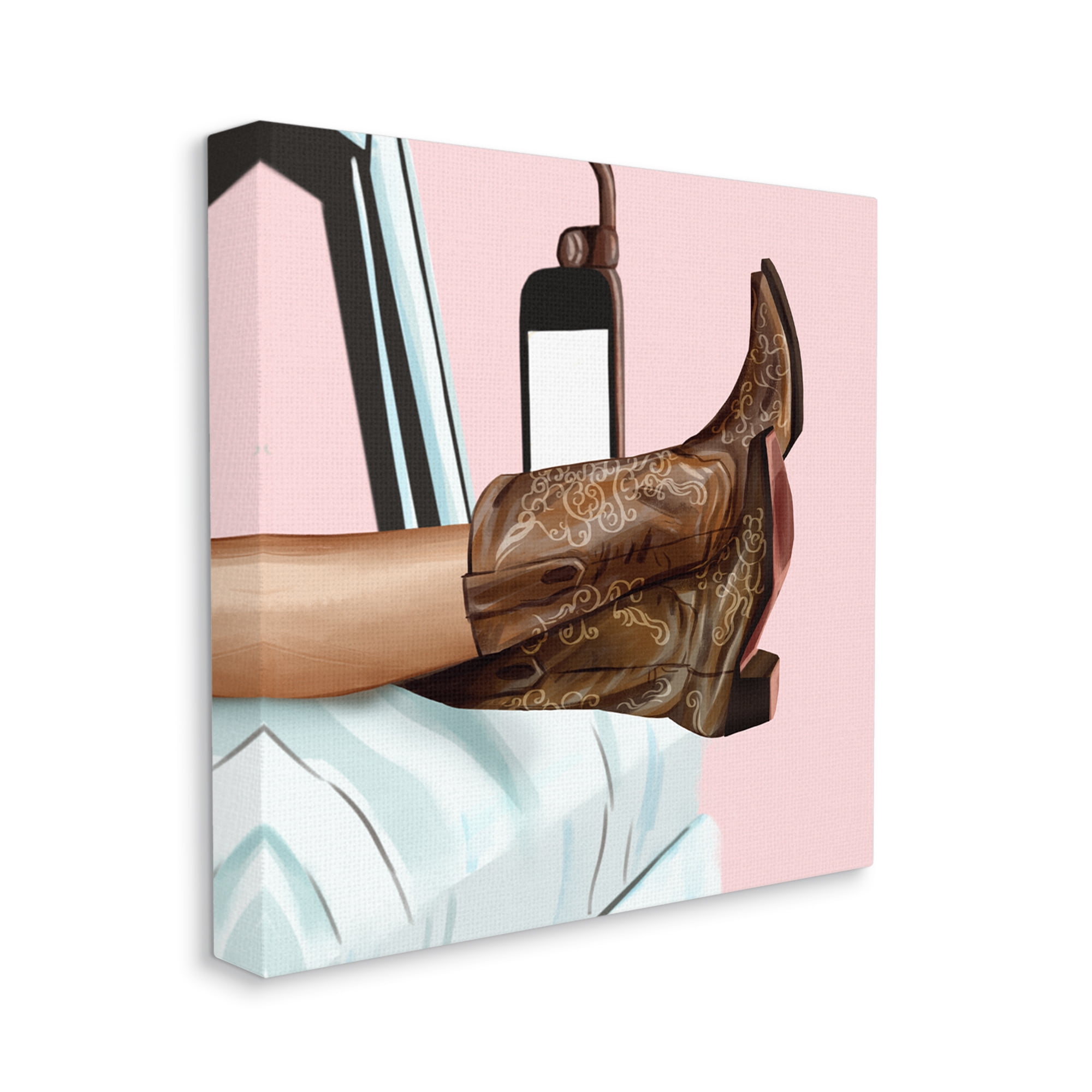 Stupell Country Girl Cowboy Boots Car Beauty & Fashion Painting Gallery Wrapped Canvas Print Wall Art