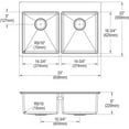 thumbnail image 2 of Elkay ECTSR33229TBG1 Stainless Steel 33" Undermount Double Basin Sink, 2 of 9