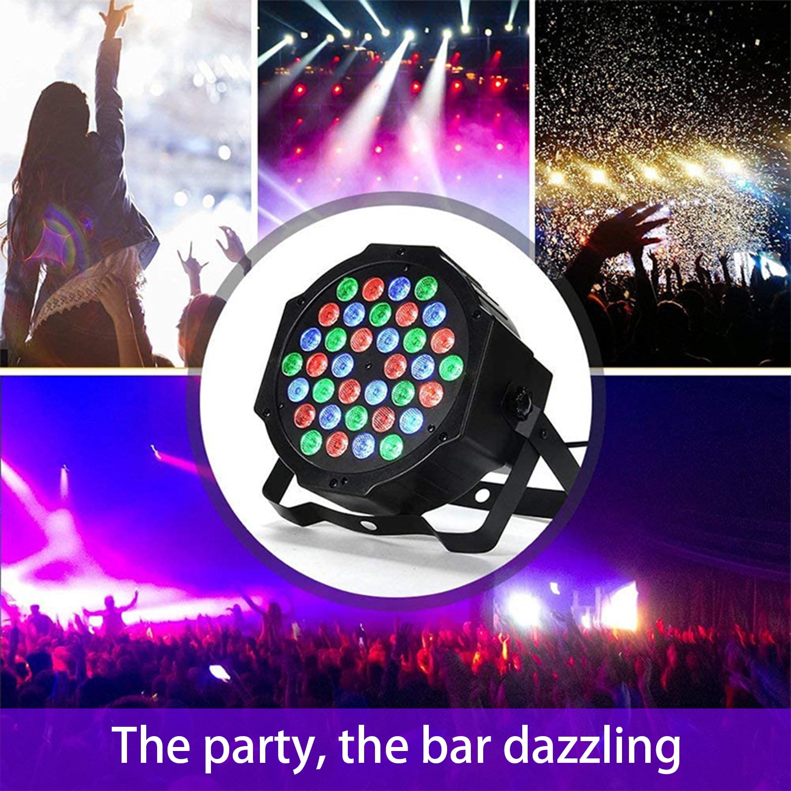 stage lighting Stage Aoresac 36 LED Stage Lights 7 Modes 36W Remote Control Sound Activated Auto Play Uplights Par Lights for Wedding Birthday Christmas Holiday Music Show Dance Party Stage