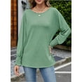 thumbnail image 5 of Women's Casual Tops Loog Sleeve Loose Blouses T Shirts, 5 of 7