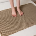 thumbnail image 2 of Upgraded Waffle Bath Mat, Super Absorbent Non Slip Bath Mats for Bathroom Floor, Machine Washable Bathroom Rugs with Tassels, Rubber Backed Bathroom Mats, Brown, 2 of 12