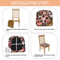 thumbnail image 4 of Pioneer Flower Seat Covers for Dining Room Chairs Set Of 6,Stretch Printed Washable Chair Seat Cover with Elastic Ties and Button,Removable Waterproof Couch Cushion Covers, 4 of 6