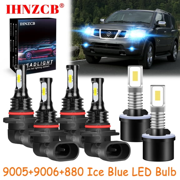 IHNZCB 9005 9006 880 for Nissan Armada 2005-2010 Ice Blue Led Headlights Bulb High Low Beam Fog Light,HKL,Y05