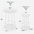 thumbnail image 3 of Best Choice Products 3-Piece Steel Patio Bar Height Round Bistro Set w/ Backless Stools, Slatted Design - White, 3 of 9
