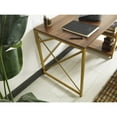 thumbnail image 2 of 47" Solid Wood Desk With Gold Metal Legs, 2 Shelves, 25" X 28", White For Home Office Use Top And Frame, 2 of 3
