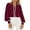 Wine Red, variant on Womens Long Sleeve Button Down Shirts Trendy V Neck Loose Fit Fall Tops Collared Dressy Casual Blouses