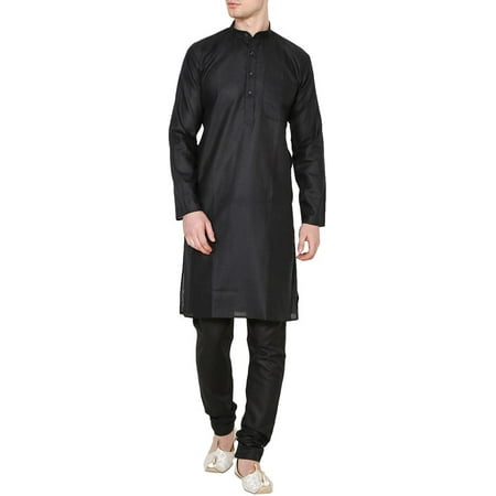 

Royal Kurta Men s Black Cotton Linen Kurta Churidar