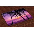 thumbnail image 1 of Ambesonne Tree Place Mats Set of 4, Palms Silhouette Purple, Standard Size, Purple Black, 1 of 5