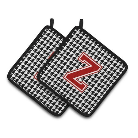 

Carolines Treasures CJ1021-ZPTHD Letter Z Monogram - Houndstooth Black Pair of Pot Holders 7.5HX7.5W multicolor
