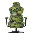 thumbnail image 3 of Whosucclay Shamrock Frog Print Gaming Chair Slipcovers, Stretchable Office Chair Cover 4 Pcs Computer Desk Chairs Covers with Armrest Covers, Rotating Armchair Protector Cover St Patrick's Day Decor, 3 of 8