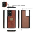thumbnail image 4 of Feishell Galaxy S21 Wallet Case, Multi-Functional Premium Leather Folio Removable Wallet Cover with Zip Purse ID Credit Card Holder & Detachable Magnetic Case For Samsung Galaxy S21, Brown, 4 of 9