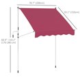 thumbnail image 3 of Outsunny 6.6'x5' Manual Retractable Patio Awning Sun Shelter, Wine Red, 3 of 10