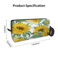 Cosmetic Makeup Bag Sunflowers White Background For Women Small