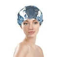 thumbnail image 2 of YFYANG Women's Double Waterproof Shower Cap, Blue Dream Cloud Graffiti Reusable Hair Cap for All Hair Styles and Head Sizes, 2 of 9