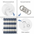 thumbnail image 5 of Navy Blue Khaki Striped Waterproof Fabric Shower Curtain,Gradient Horizontal Lines Waterproof Fabric Shower Curtain for Bathroom Curtains Bathtubs Hotel Shower Curtains with 12 Hooks Long 72x78in, 5 of 8