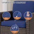 thumbnail image 4 of INTER HUT 3PCS Outdoor Patio Wicker Bistro Sets with Side Table, Rattan Conversation Furniture for Porch, Backyard, Deck, Poolside, Garden, Blue, 4 of 9