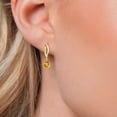 thumbnail image 3 of Gem Stone King 10K Yellow Gold Yellow Citrine Stud Dangle Earrings for Women | 0.64 Cttw | Gemstone November Birthstone | Round 4.5MM, 3 of 6